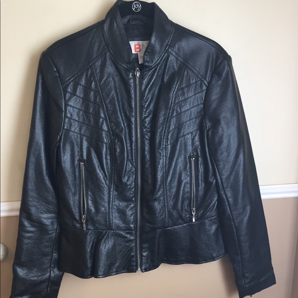 Faux Leather Peplum Jacket